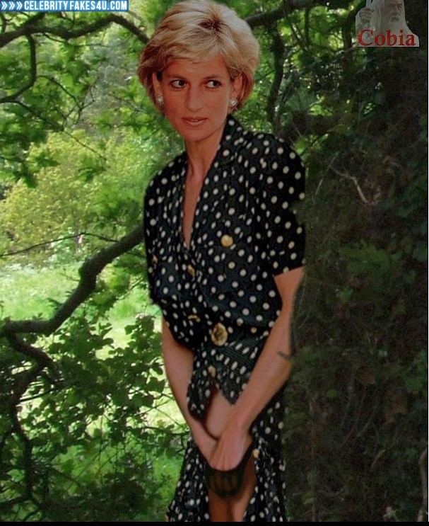 Lady Diana Fake, Masturbating, Outdoor, Porn