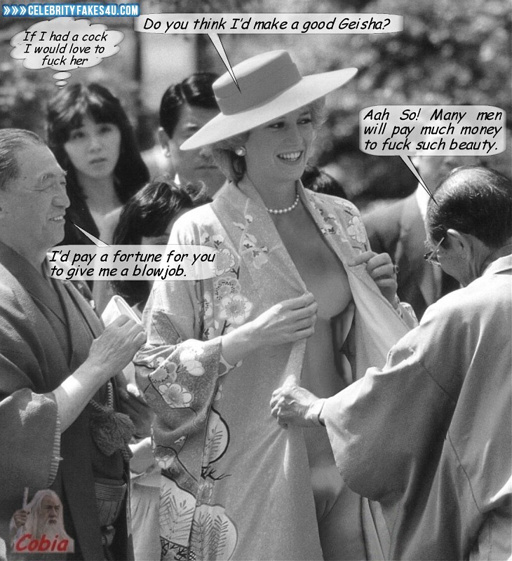 Lady Diana Fake, Captioned, Public, Sideboob, Porn