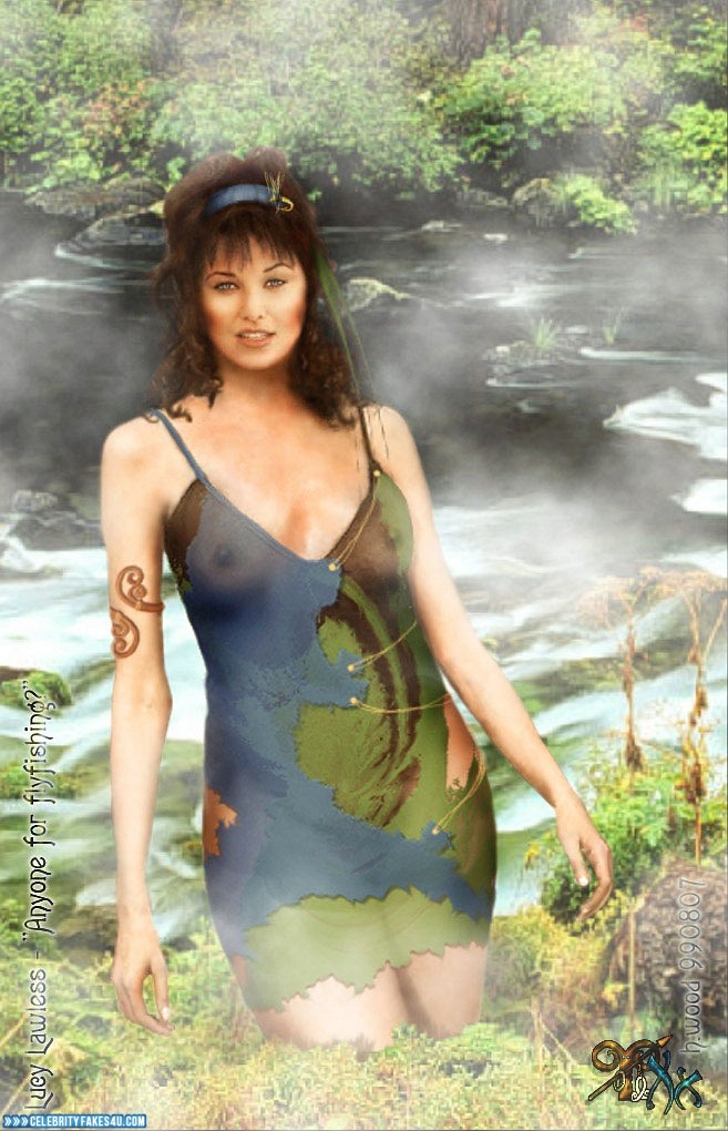 Lucy Lawless Fake, See-Thru, Tits, Porn