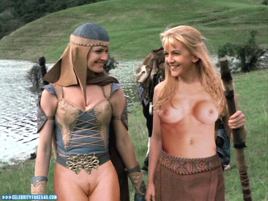 Lucy Lawless Fake, Lesbian, Pantiless, Tits, Xena: Warrior Princess (TV Series), Porn