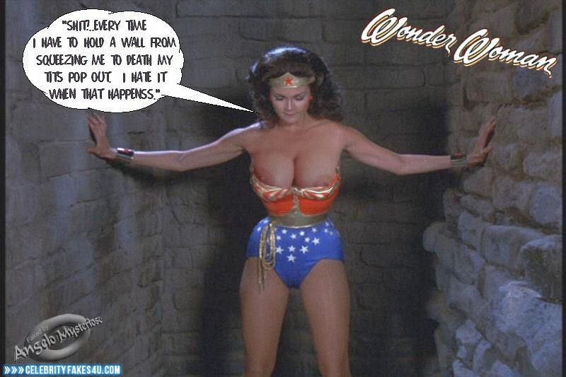 Lynda Carter Fake, Captioned, Tit Slip, Wonder Woman, Porn