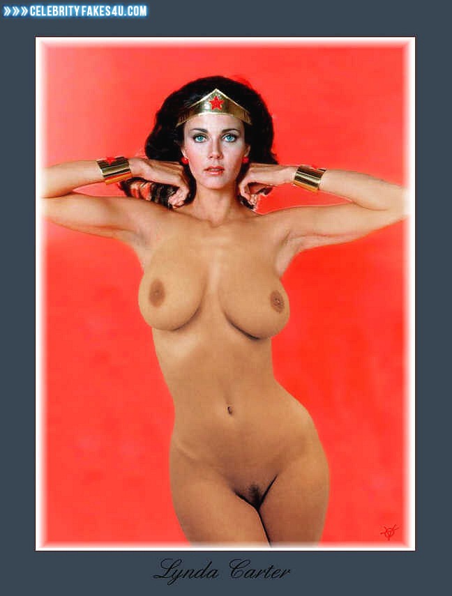 Lynda Carter Fake, Naked Body / Fully Nude, Sexy Flat Stomach, Tits, Wonder Woman, Porn