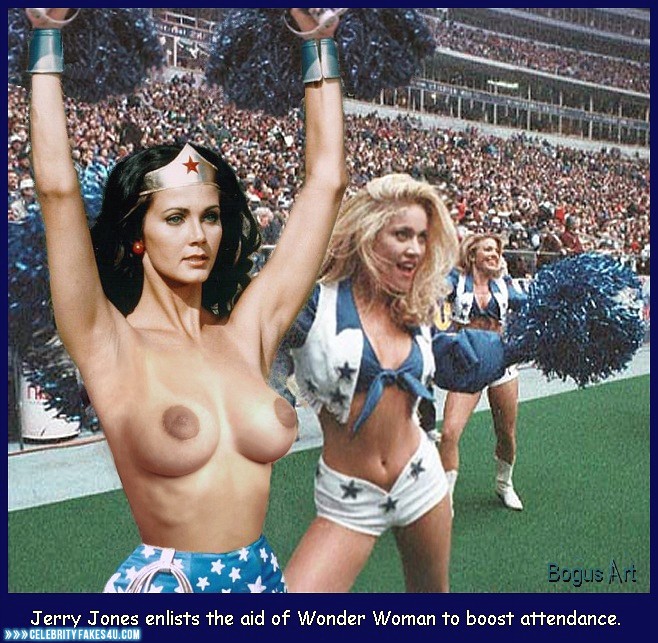 Lynda Carter Fake, Captioned, Public, Topless, Wonder Woman, Porn