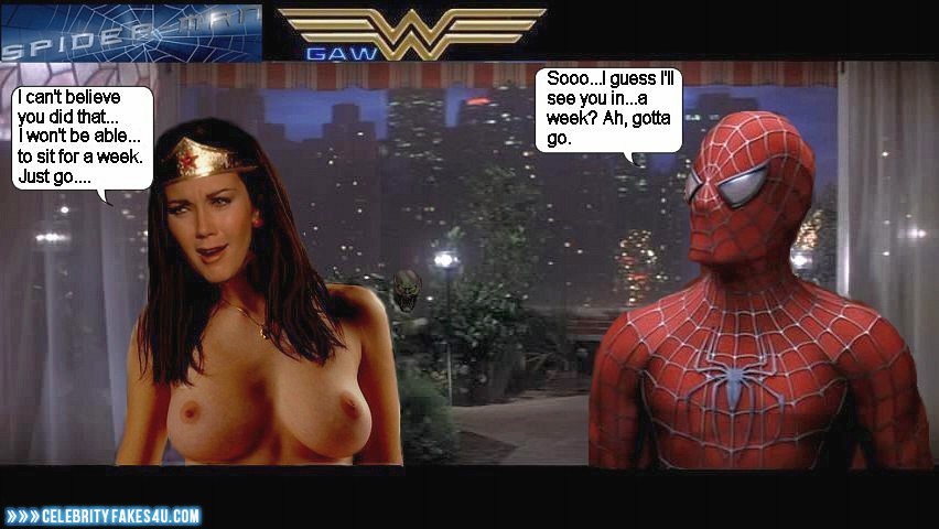 Lynda Carter Fake, Big Tits, Captioned, Spider-Man, Very Nice Tits, Wonder Woman, Porn