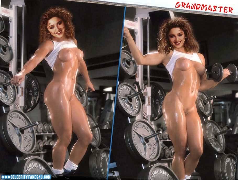 Madonna Fake, Naked Body / Fully Nude, Nude, Sexy Legs, Tits, Wet, Porn