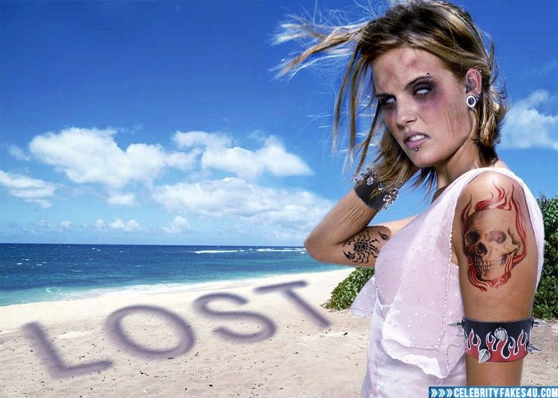 Maggie Grace Fake, Beach, Lost (TV Show), Outdoor, Series, Tattoos, Porn