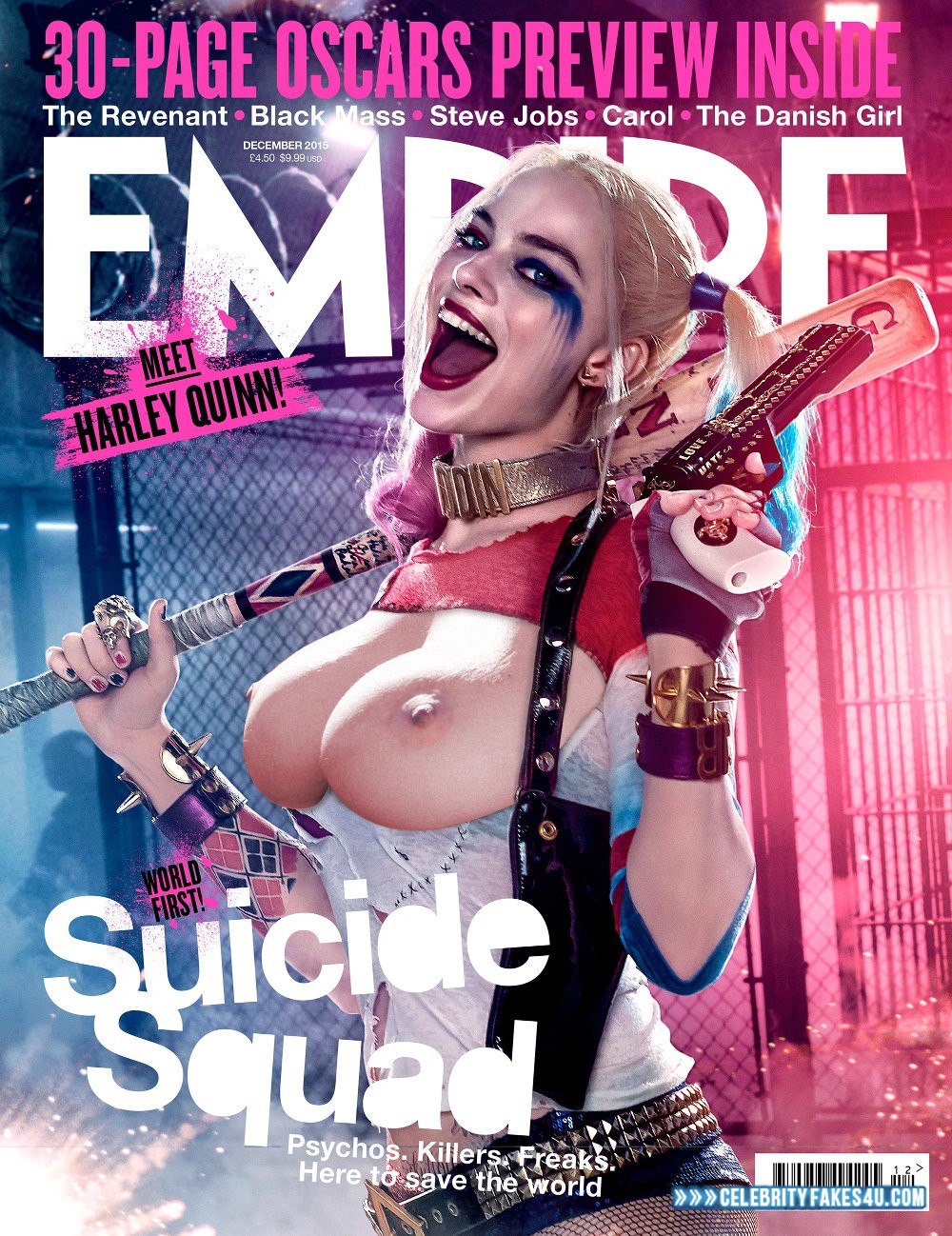 Margot Robbie Fake, Magazine Cover, Series, Suicide Squad, Tits, Very Nice Tits, Porn