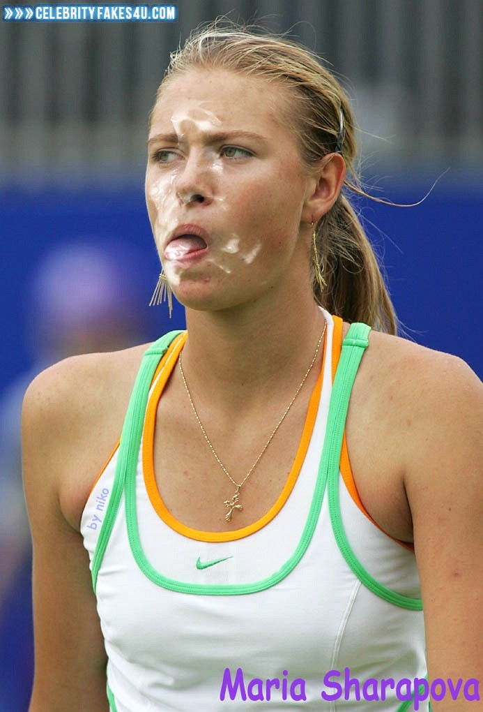 Maria Sharapova Fake, Cum Facial, Cumshot, Licking Cum, Porn