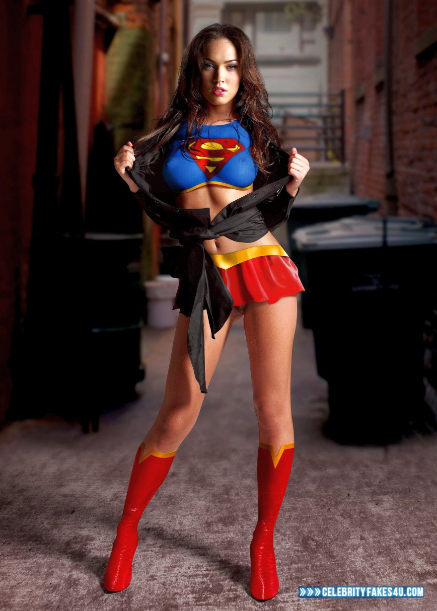 Megan Fox Fake, Costume, Flashing Tits, Series, Supergirl, Tits, Very Nice Tits, Porn