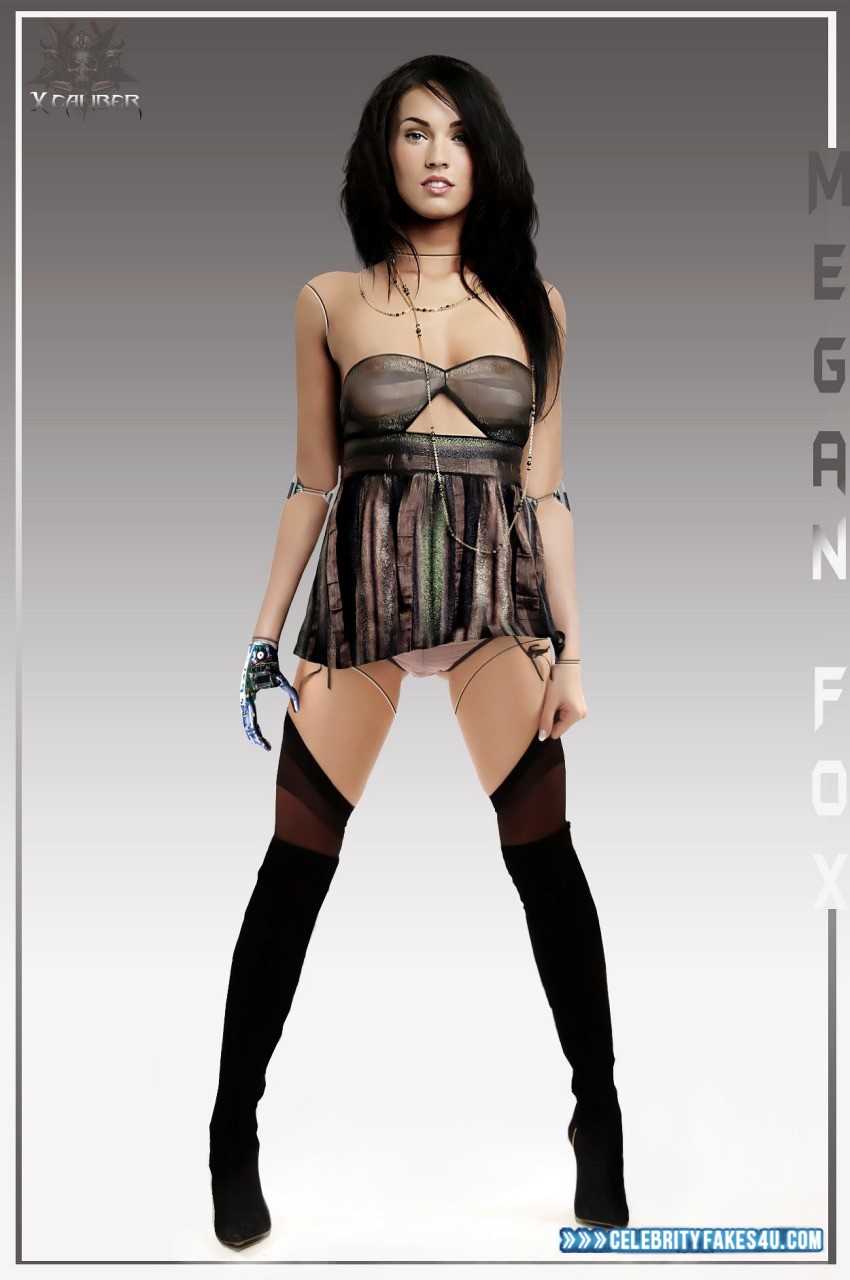 Megan Fox Fake, Nude, Panties, See-Thru, Stockings, Tits, Porn