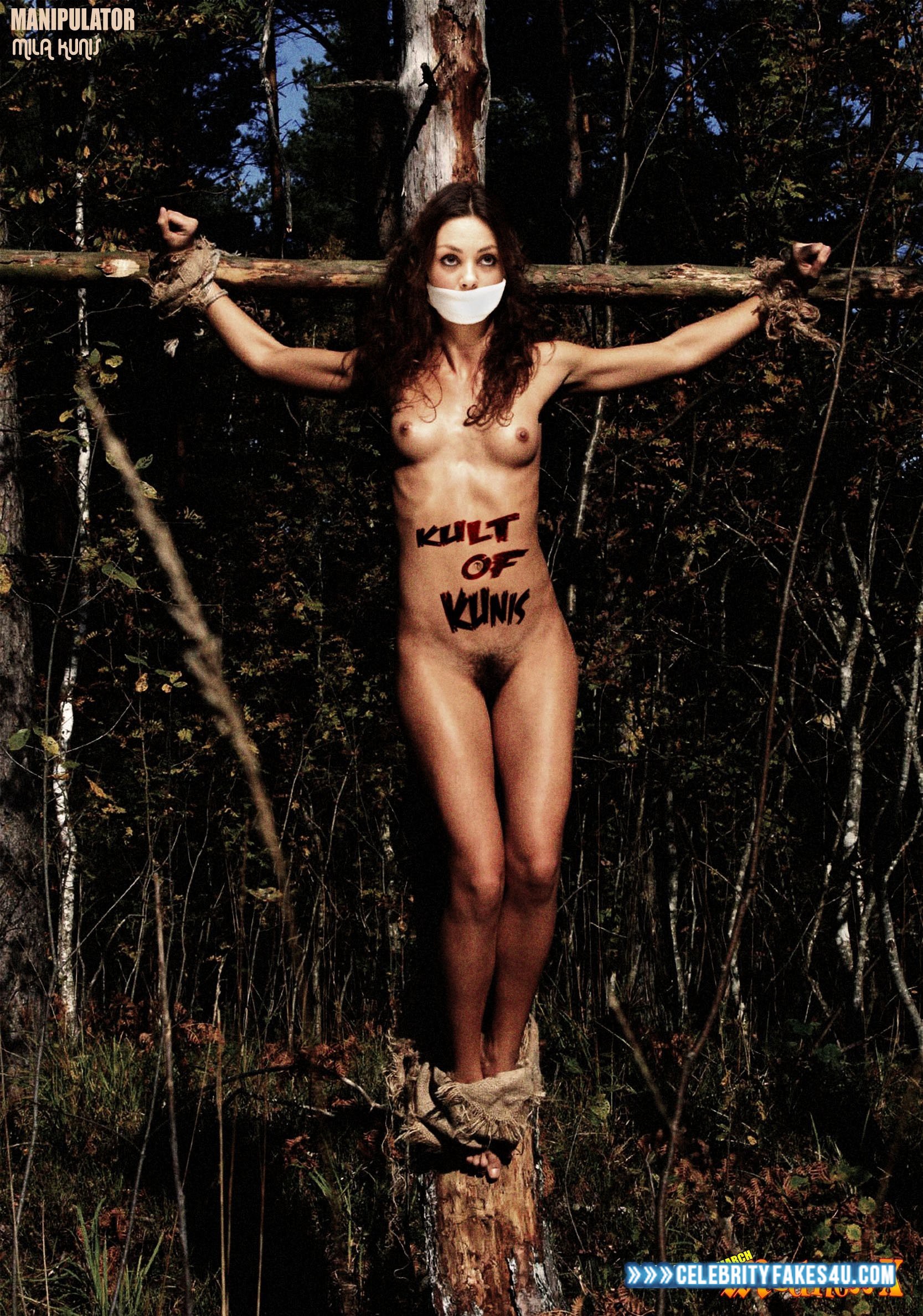 Mila Kunis Fake, BDSM, Bondage, Naked Body / Fully Nude, Nude, Outdoor, Tits, Porn