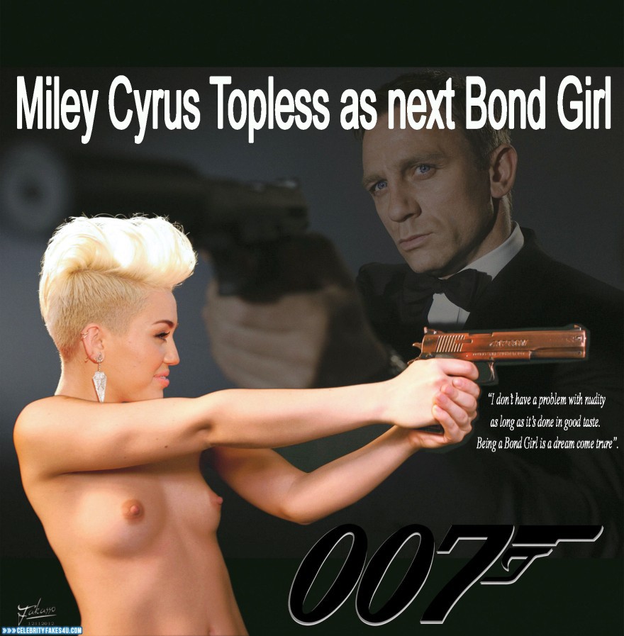 Miley Cyrus Fake, Blonde, Movie Cover, Nude, Tits, Porn