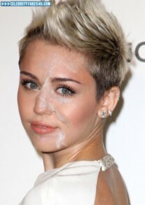 Miley Cyrus Cumshot Facial Nsfw 001