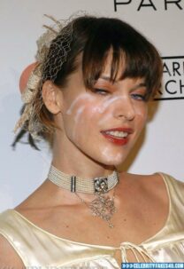 Milla Jovovich Cumshot Facial Red Carpet 001