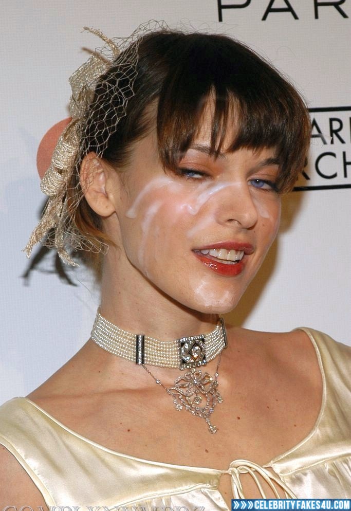 Milla Jovovich Fake, Cum Facial, Horny, Lipstick, Red Carpet Event, Porn