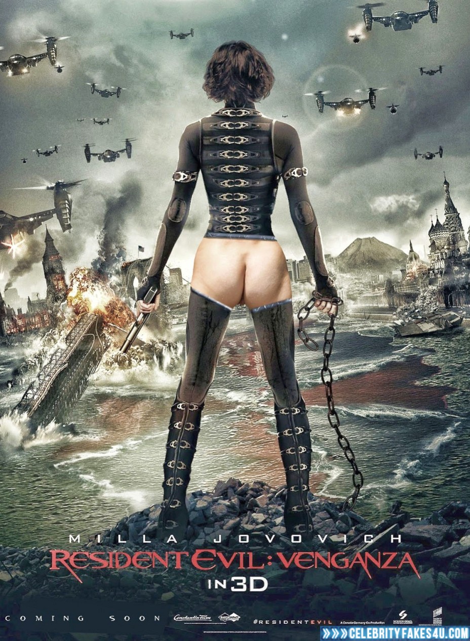 Milla Jovovich Movie Cover Ass 001 Â« Celebrity Fakes 4U