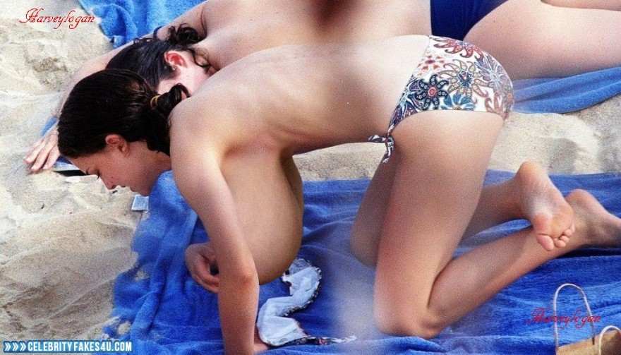 Natalie Portman Fake, Beach, Huge Tits, Outdoor, Public, Tits, Voyeur, Porn