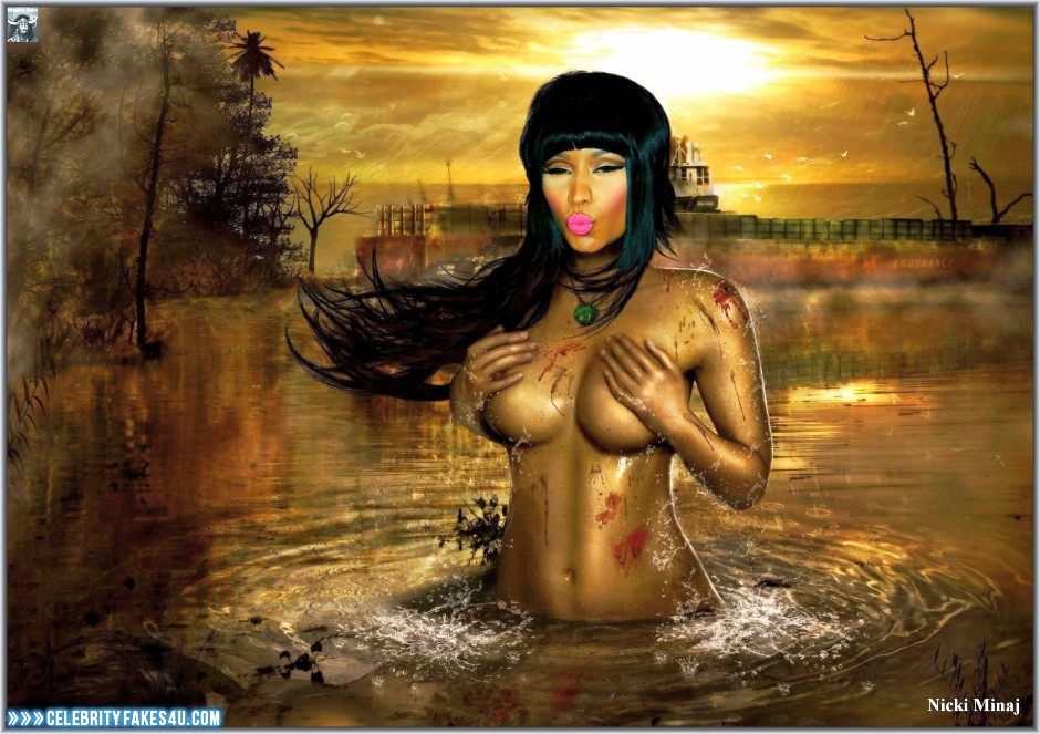 Nicki Minaj Fake, Big Tits, Cartoon, Outdoor, Squeezing Breasts, Tits, Porn