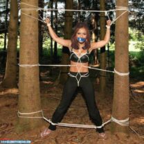 Nina Dobrev Bondage Outdoors 001