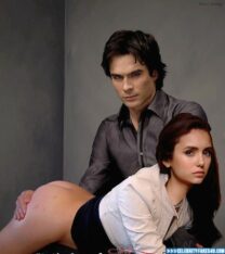 Nina Dobrev Spanked Bending Over Nude 001