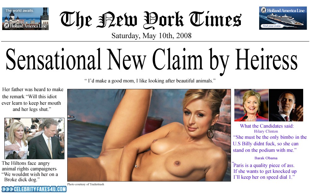 Paris Hilton Fake, Captioned, Nude, Tits, Porn