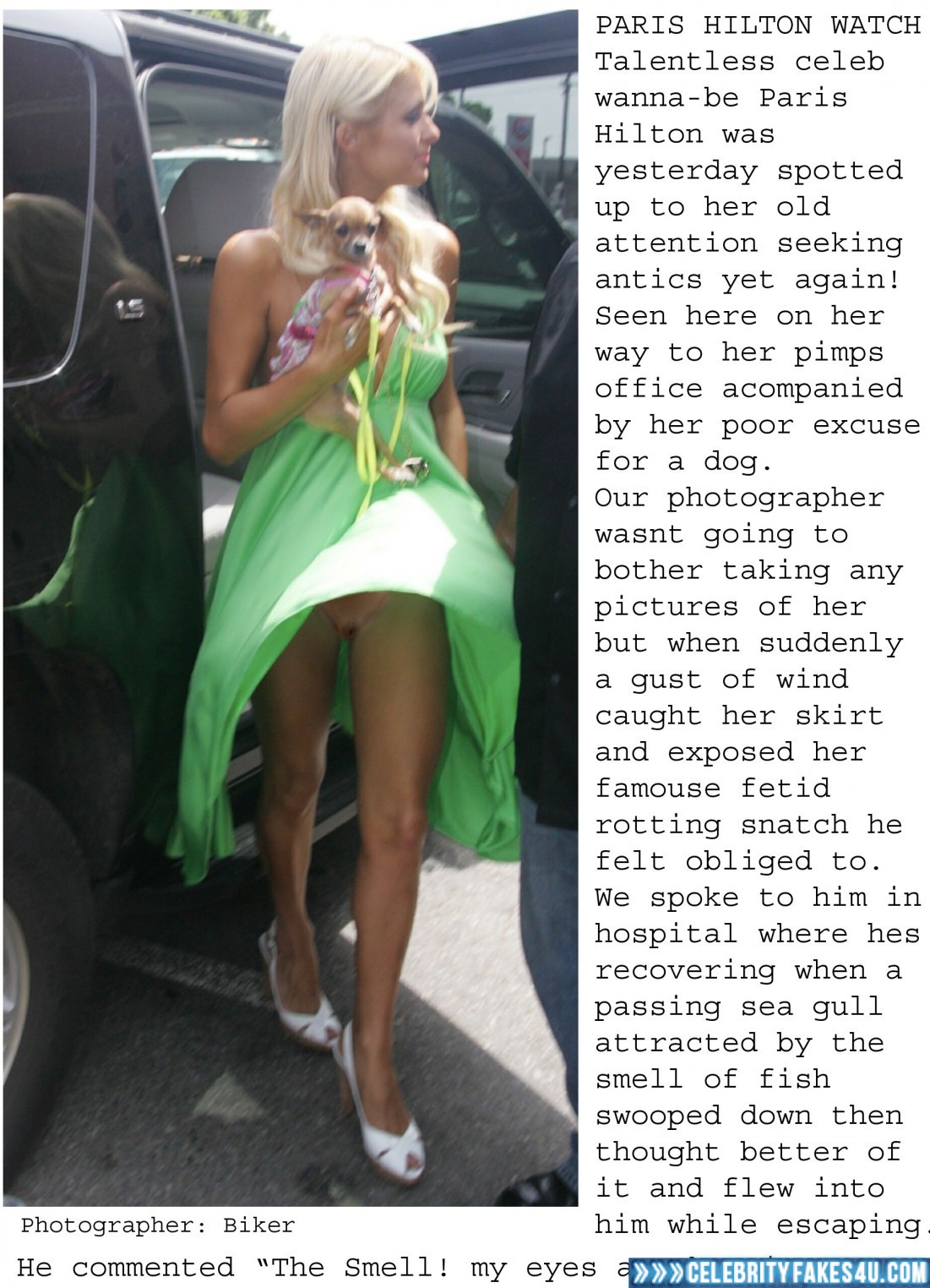 Paris Hilton Fake, Heels, Pantiless, Public, Sexy Legs, Upskirt, Voyeur, Porn