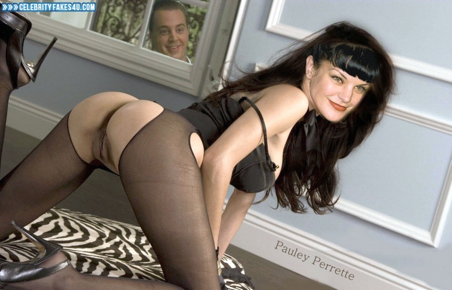 Pauley Perrette Fake, Ass, Bent Over, Pussy, Stockings, Porn