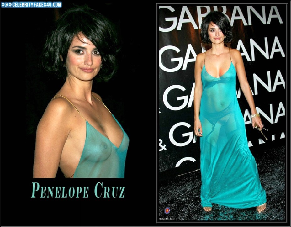 Penelope Cruz Fake, Red Carpet Event, See-Thru, Porn