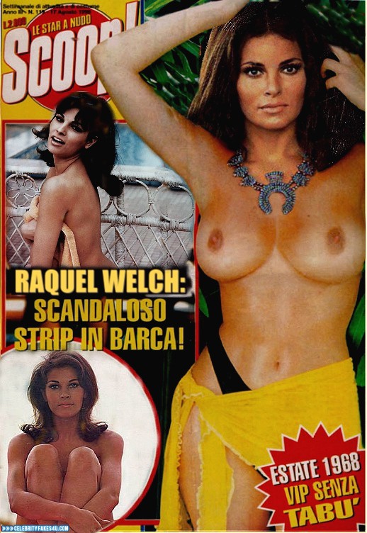 Raquel Welch Fake, Magazine Cover, Topless, Very Nice Tits, Porn