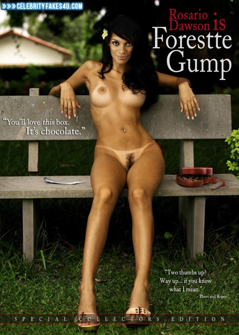 Rosario Dawson Fake, Horny, Movie Cover, Naked Body / Fully Nude, Nude, Outdoor, Tan Lines, Tits, Porn