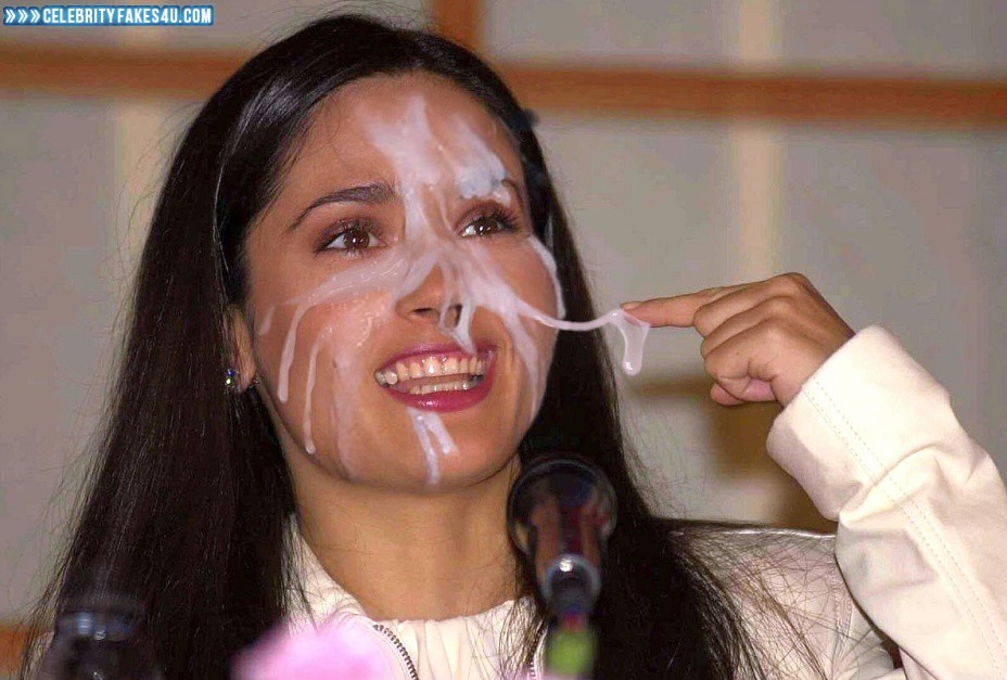 Salma Hayek Fake, Cum Facial, Public, Porn