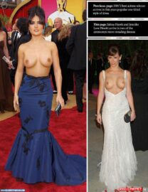 Salma Hayek Topless Red Carpet Event Nsfw 001