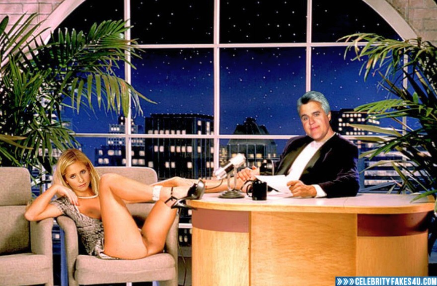 Sarah Michelle Gellar Fake, Heels, Nude, Pantiless, Series, Sexy Legs, The Tonight Show with Jay Leno, Tits, Porn