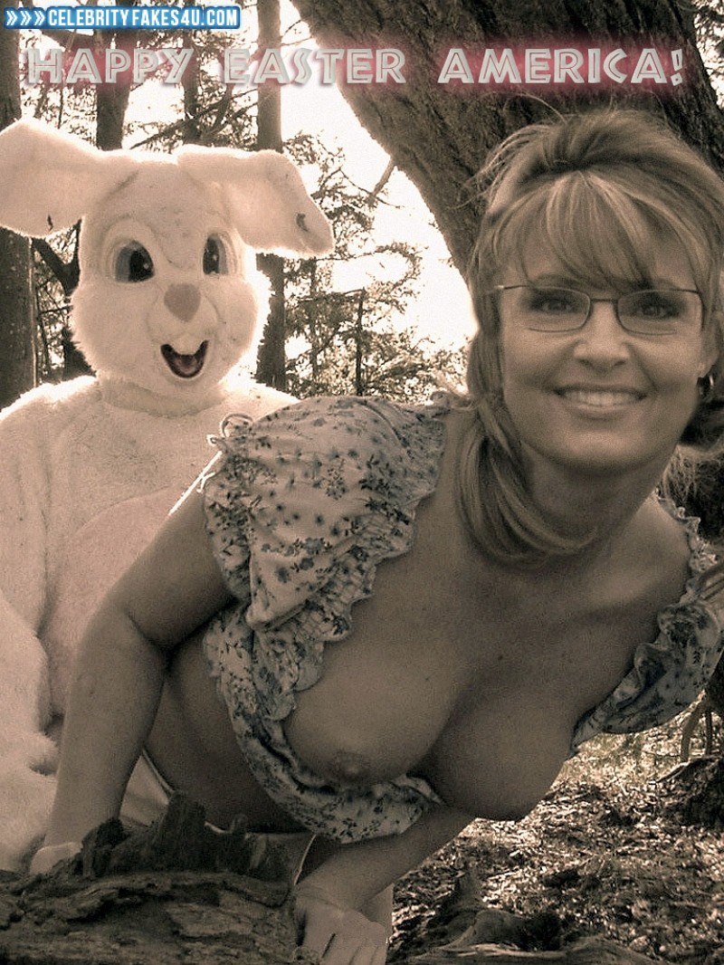 Sarah Palin Fake, Doggystyle Sex, Glasses, Outdoor, Tits, Porn