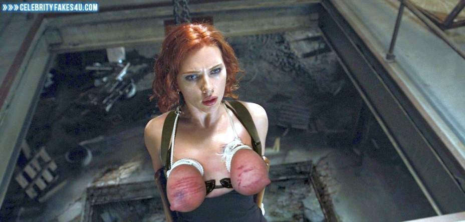 Scarlett Johansson Fake, BDSM, Bondage, Series, Squeezing Breasts, The Avengers, Tits, Porn