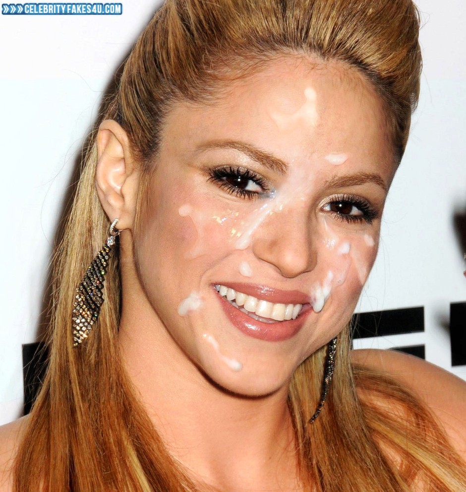 Facial Fake - Shakira Public Cum Facial Fake 001 Â« Celebrity Fakes 4U
