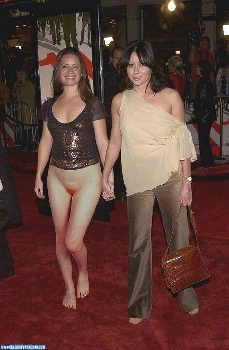 Shannen Doherty Fake, Pantiless, Public, Porn