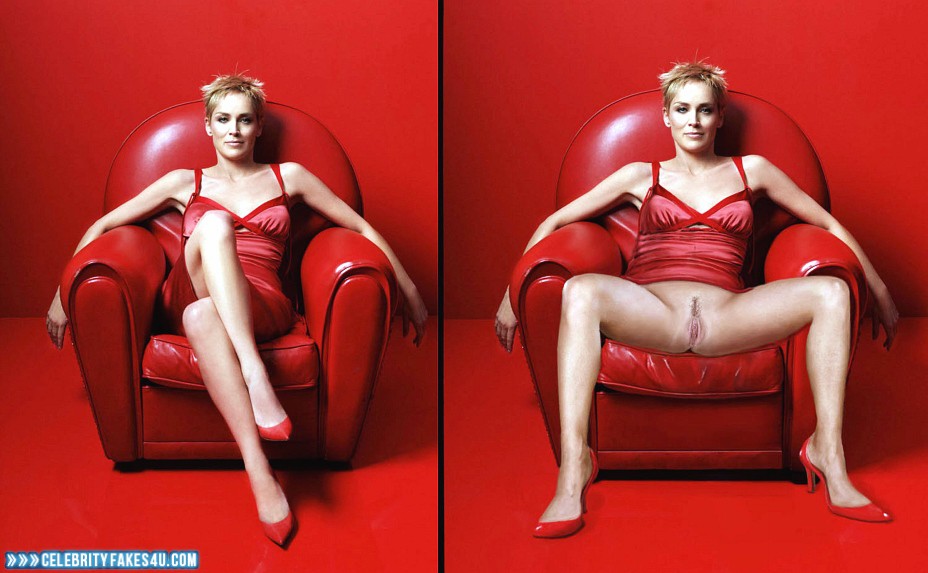 Sharon Stone Fake, Heels, Legs Spread, Pantiless, Porn