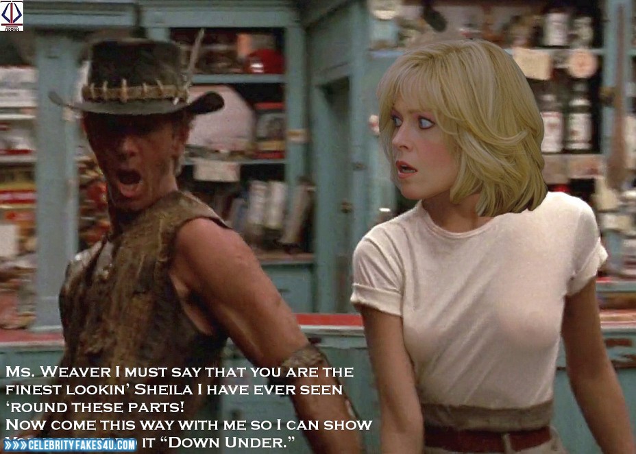 Sigourney Weaver Fake, Captioned, See-Thru, Series, Tits, Porn