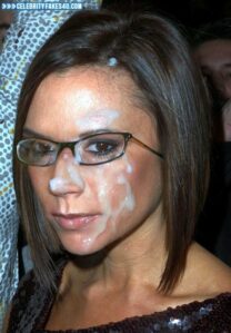 Victoria Beckham Glasses Cumshot Facial 001