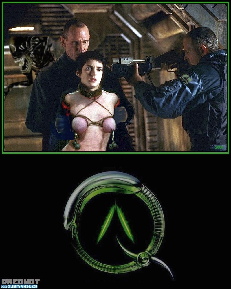 Winona Ryder Fake, Alien (Movie), BDSM, Bondage, Series, Squeezing Breasts, Tits, Porn