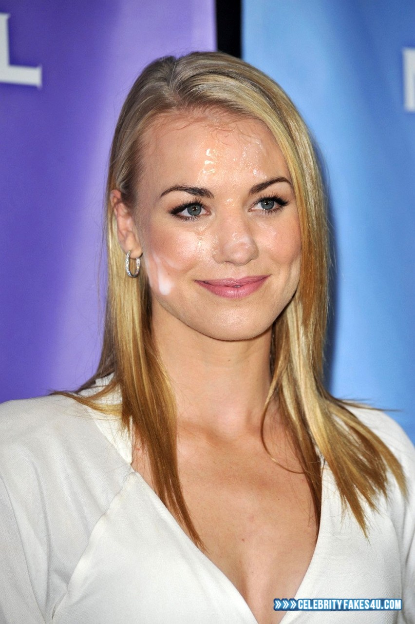 Yvonne Strahovski Fake, Blonde, Cum Facial, Cumshot, Porn