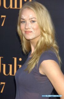 Yvonne Strahovski Public Cum Facial Fake 001