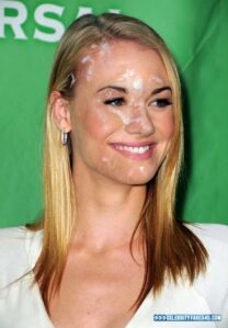 Yvonne Strahovski Public Cum Facial Porn Fake 001