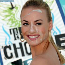 Yvonne Strahovski Public Cumshot Facial Fake 001