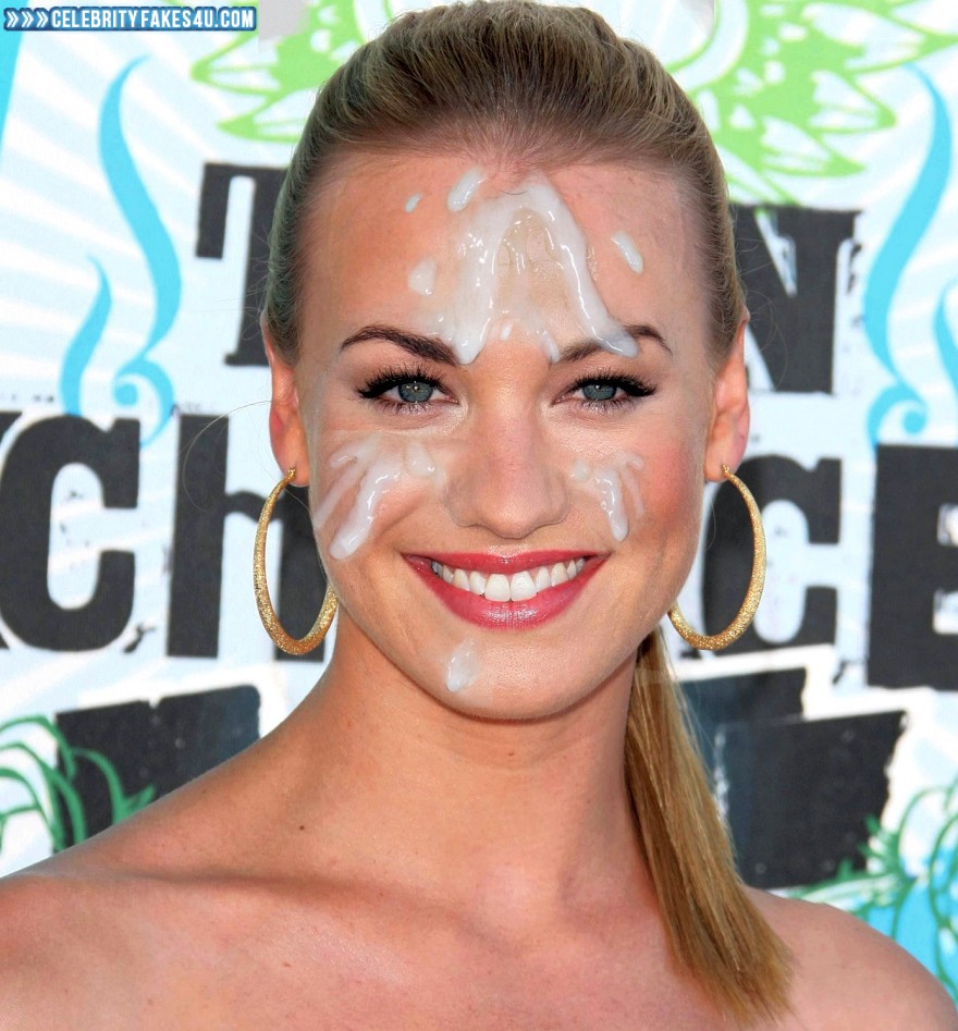 Yvonne Strahovski Fake, Cum Facial, Cumshot, Lipstick, Public, Porn