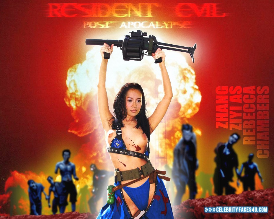 Zhang Ziyi Fake, Nude, Resident Evil, Thong, Tits, Porn