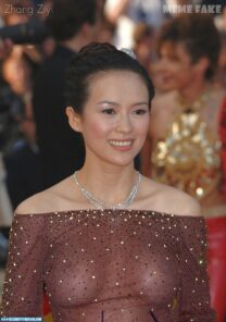 Zhang Ziyi See Thru Red Carpet Event Nude 001