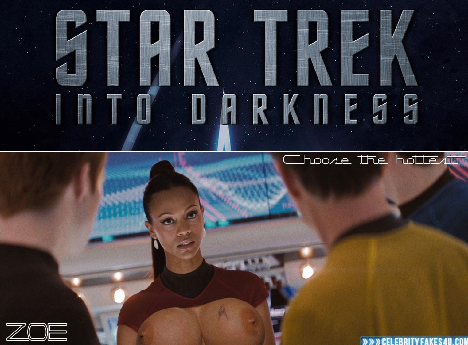 Zoe Saldana Fake, Big Tits, Series, Star Trek, Tits, Porn