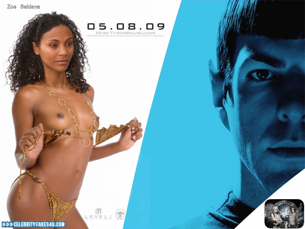 Zoe Saldana Fake, Series, Small Tits, Star Trek, Thong, Tits, Topless, Porn